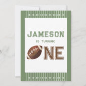 Green Touch Lines Football 1er Invitation annivers (Dos)