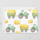 Green Tractor Anniversaire Photo Invitation (Dos)