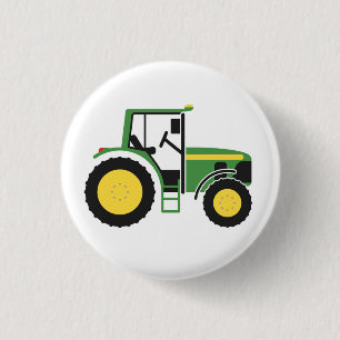 Green Tractor Badge Ronde Button 3,2 Cm