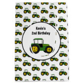 Green Tractor Birthday Gift Bag Medium Cadeauzakje (Achterkant)