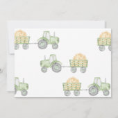 Green Tractor Birthday Photo Invitation Kaart (Achterkant)