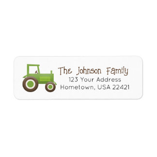 Green Tractor Boerderij Return Address Label