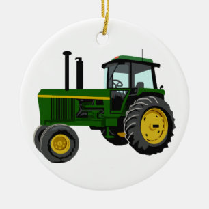 Green Tractor Keramisch Ornament