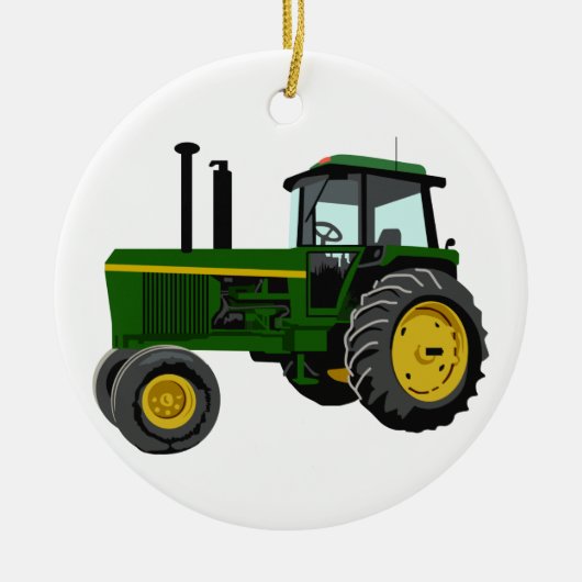 Green Tractor Keramisch Ornament (Voorkant)