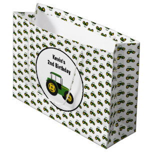 Green Tractor Large Birthday Gift Bag Groot Cadeauzakje