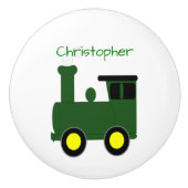 Green Train Design Personalised Keramische Knop (Voorkant)