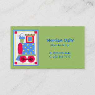 Green Train Engine Mammie Play Date Card Contactkaartje
