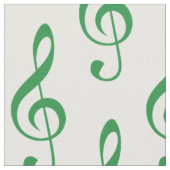 Green Treble Clef Pattern Fabric Stof (Close Up)