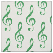 Green Treble Clef Pattern Fabric Stof (Swatch)