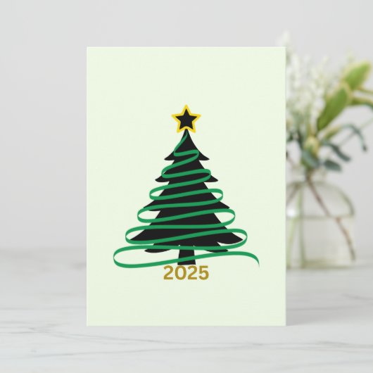Green Tree Feestdagenkaart (Staand voorkant)