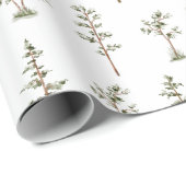 Green Tree Forest Woodland Pattern Cadeaupapier (Rol Hoek)