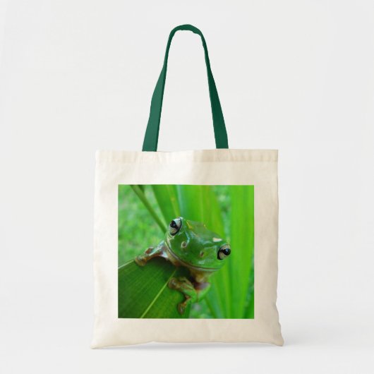 Green Tree Frog Tote Bag (Devant)