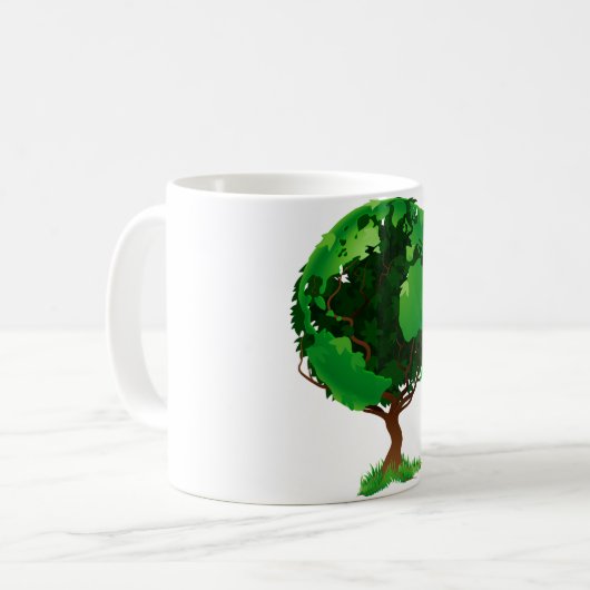 Green Tree Globe Mug (Devant gauche)