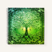 Green Tree of Life Ancient Rustic Notitieboek (Voorkant)