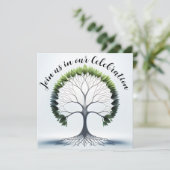 Green Tree of Life Feestuitnodiging Kaart (Staand voorkant)