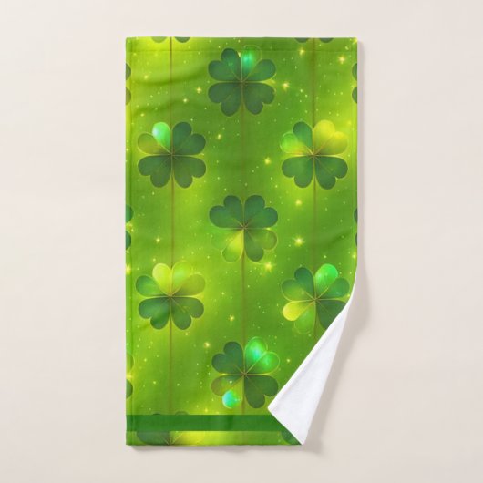 Green Trendy St Patrick's Day Clover Collectie Bad Handdoek (Handdoek)