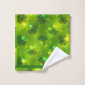 Green Trendy St Patrick's Day Clover Collectie Bad Handdoek (Wasdoekje)