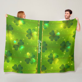 Green Trendy St Patrick's Day Clover Collectie Fleece Deken