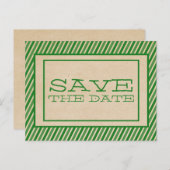 Green Trendy Stripes Enregistrer la carte postale  (Devant / Derrière)