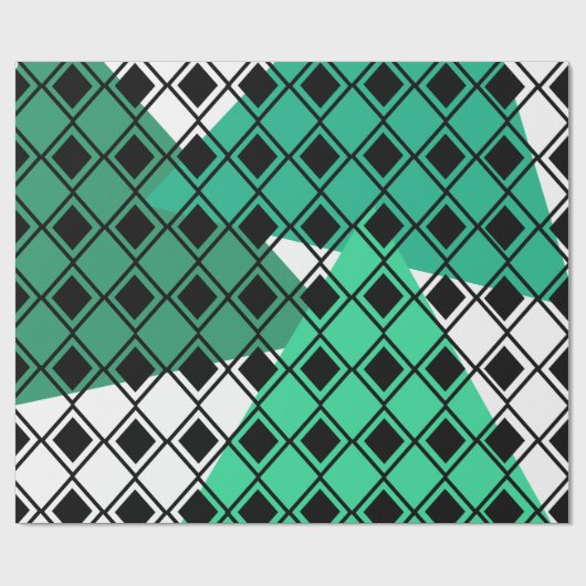 Green Triangle Harlequin Cadeaupapier (Vlak)