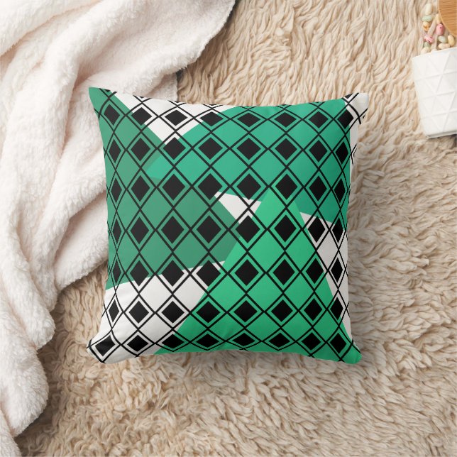 Green Triangle Harlequin Kussen (Deken)