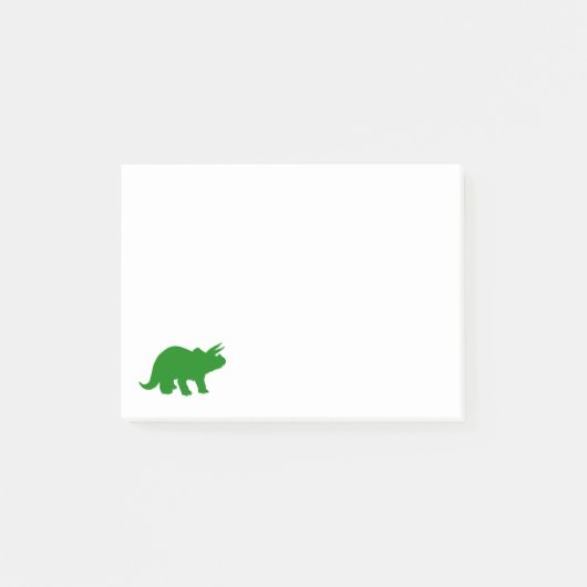 Green Triceratops Dinosaur Silhouette Post-it® Notes (Voorkant)