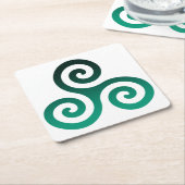 Green Tris Vierkante Kartonnen Onderzetter (Schuin)