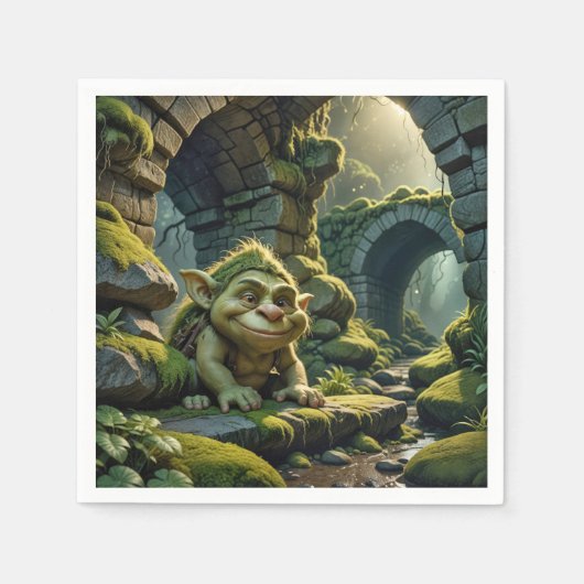 Green Troll Under a Stone Bridge Servet (Voorkant)