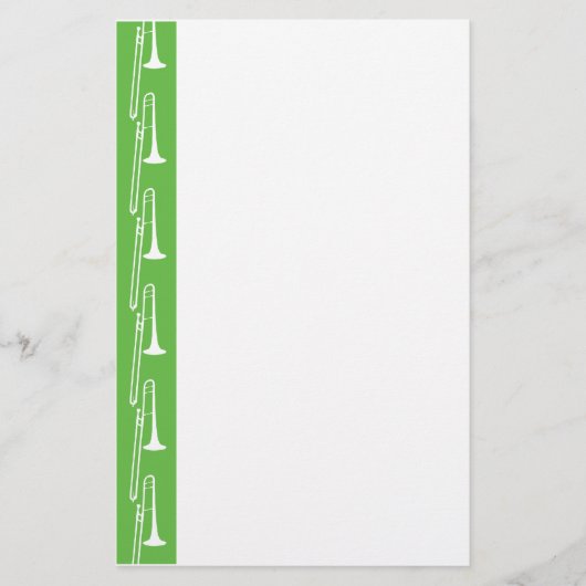Green Trombone Stationery Briefpapier (Voorkant)