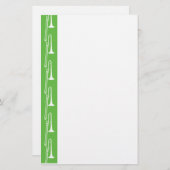 Green Trombone Stationery Briefpapier (Voorkant / Achterkant)