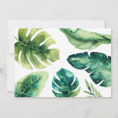 Green Tropical Feuilles White Wedding Invitations (Dos)
