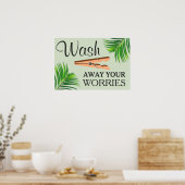 Green Tropical Funny Laundry Room Sign Poster (Keuken)