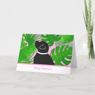 Green Tropical Island Black Dog Custom Kaarten
