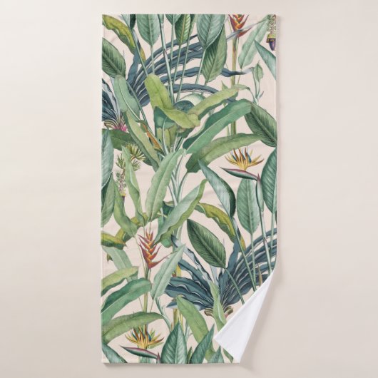 Green Tropical Jungle Banana Tree Strelitzia (Serviette de bain)