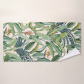 Green Tropical Jungle Banana Tree Strelitzia (Serviette de bain)