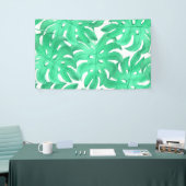 Green Tropical Leaf Art Spandoek (Beurs)