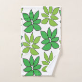 Green Tropical Leaves Bad Handdoek (Handdoek)