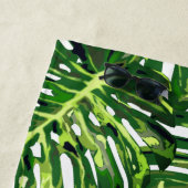 Green Tropical Leaves Beach Towel Strandlaken (In situ)