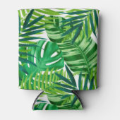 Green Tropical Leaves Blikjeskoeler (Voorkant)