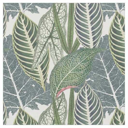 Green Tropical Leaves Stof (Close Up)