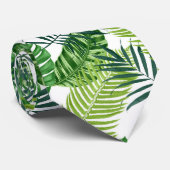 Green Tropical Leaves Stropdas (Opgerold)