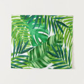 Green Tropical Leaves Wandkleed (Voorkant (horizontaal))