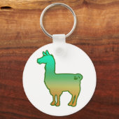 Green Tropical Llama Sleutelhanger (Voorkant)