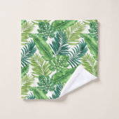 Green Tropical Palm Banana Monstera Feuille (Gant de toilette)