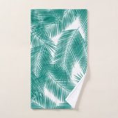 Green Tropical Palm Feuille Motif (Serviette à main)