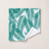 Green Tropical Palm Feuille Motif (Gant de toilette)