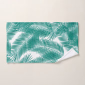 Green Tropical Palm Feuille Motif (Serviette à main)