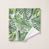 Green Tropical Palm Feuille Summer Island Breeze (Gant de toilette)