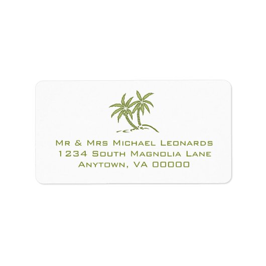 Green Tropical Twin Palm Trees RSVP Étiquettes de  (Devant)