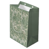 Green Tulips William Morris Gift Bag Medium Cadeauzakje (Achterkant Gekanteld)